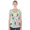 Pattern Circle Multi Color Short Sleeve Front Detail Top View1