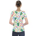 Pattern Circle Multi Color Short Sleeve Front Detail Top View2