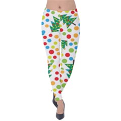 Pattern Circle Multi Color Velvet Leggings by Sapixe