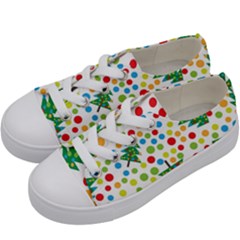 Pattern Circle Multi Color Kids  Low Top Canvas Sneakers by Sapixe