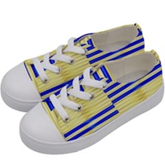 Metallic Gold Texture Kids  Low Top Canvas Sneakers by Sapixe