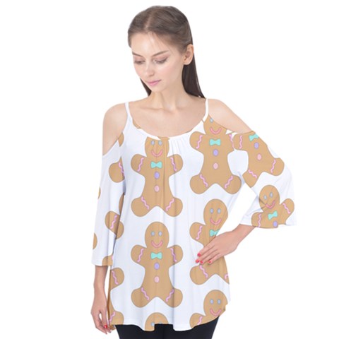 Pattern Christmas Biscuits Pastries Flutter Tees by Sapixe