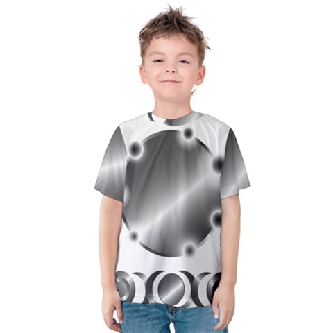 Metal Circle Background Ring Kids  Cotton Tee by Sapixe