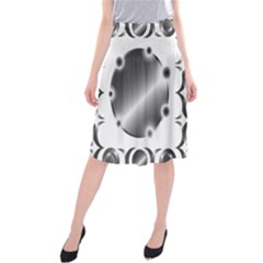 Metal Circle Background Ring Midi Beach Skirt by Sapixe