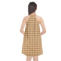 Pattern Gingerbread Brown Halter Neckline Chiffon Dress  View2