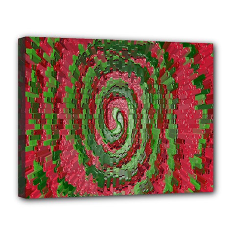 Red Green Swirl Twirl Colorful Canvas 14  X 11  by Sapixe