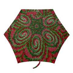 Red Green Swirl Twirl Colorful Mini Folding Umbrellas by Sapixe