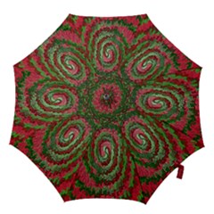 Red Green Swirl Twirl Colorful Hook Handle Umbrellas (medium) by Sapixe