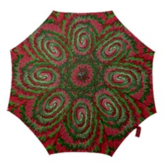 Red Green Swirl Twirl Colorful Hook Handle Umbrellas (small) by Sapixe