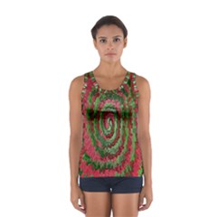 Red Green Swirl Twirl Colorful Sport Tank Top  by Sapixe