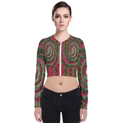 Red Green Swirl Twirl Colorful Bomber Jacket