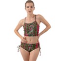 Red Green Swirl Twirl Colorful Mini Tank Bikini Set View1