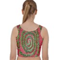 Red Green Swirl Twirl Colorful Velvet Racer Back Crop Top View2