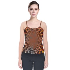 Pattern Texture Star Rings Velvet Spaghetti Strap Top