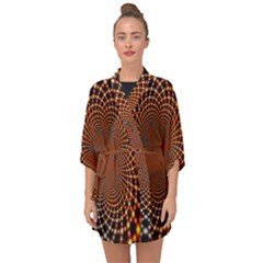 Pattern Texture Star Rings Half Sleeve Chiffon Kimono