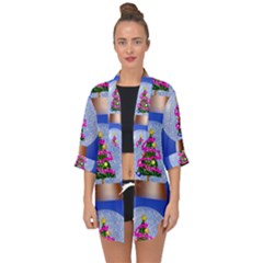 Seamless Repeat Repeating Pattern Art Open Front Chiffon Kimono