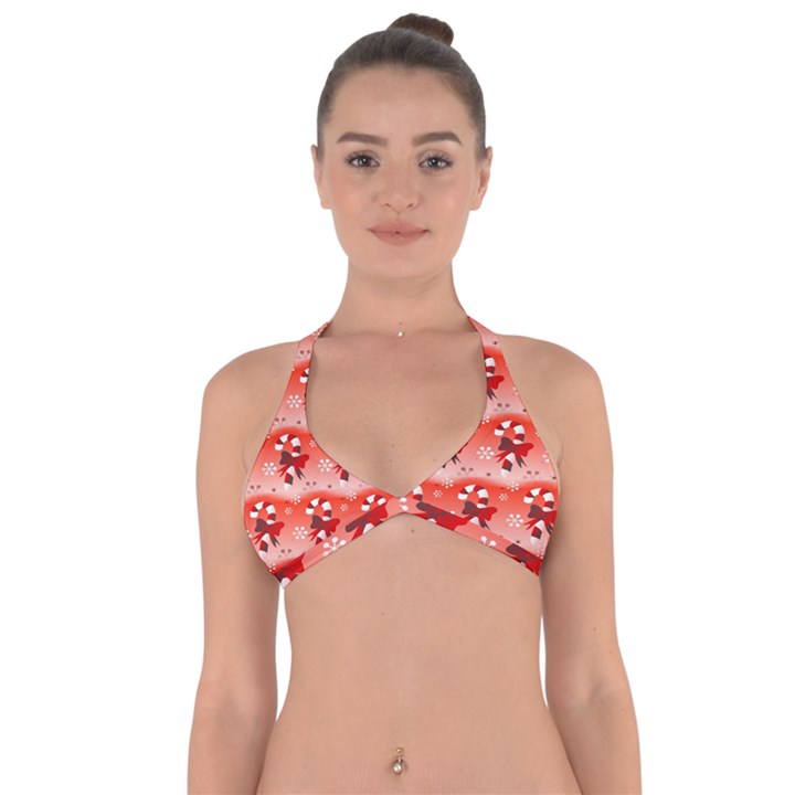 Seamless Repeat Repeating Pattern Halter Neck Bikini Top