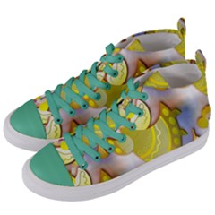 Seamless Repeat Repeating Pattern Women s Mid-top Canvas Sneakers