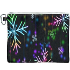 Snowflakes Snow Winter Christmas Canvas Cosmetic Bag (xxxl) by Sapixe