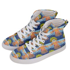 Seamless Repeat Repeating Pattern Men s Hi-top Skate Sneakers by Sapixe