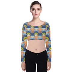 Seamless Repeat Repeating Pattern Velvet Crop Top by Sapixe