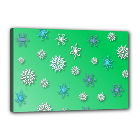 Snowflakes Winter Christmas Overlay Canvas 18  X 12  by Sapixe