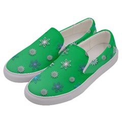 Snowflakes Winter Christmas Overlay Men s Canvas Slip Ons by Sapixe