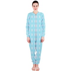 Snowflakes Paper Christmas Paper Onepiece Jumpsuit (ladies)  by Sapixe