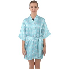 Snowflakes Paper Christmas Paper Quarter Sleeve Kimono Robe by Sapixe