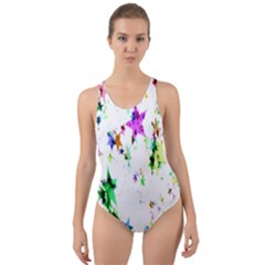 Star Abstract Advent Christmas Cut-out Back One Piece Swimsuit by Sapixe