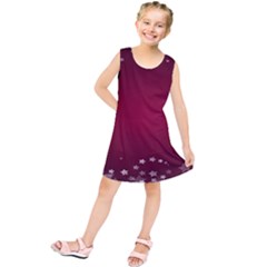 Star Background Christmas Red Kids  Tunic Dress by Sapixe