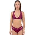 Star Background Christmas Red Double Strap Halter Bikini Set View1