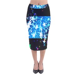 Star Abstract Background Pattern Velvet Midi Pencil Skirt by Sapixe