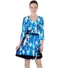 Star Abstract Background Pattern Ruffle Dress by Sapixe