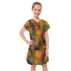 Star Background Texture Pattern Kids  Drop Waist Dress by Sapixe