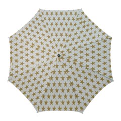 Star Background Gold White Golf Umbrellas by Sapixe