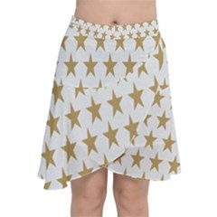 Star Background Gold White Chiffon Wrap by Sapixe