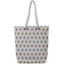 Star Background Gold White Full Print Rope Handle Tote (Small) View1