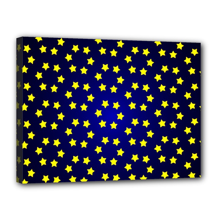 Star Christmas Red Yellow Canvas 16  x 12 