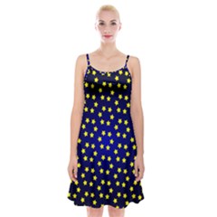 Star Christmas Red Yellow Spaghetti Strap Velvet Dress by Sapixe