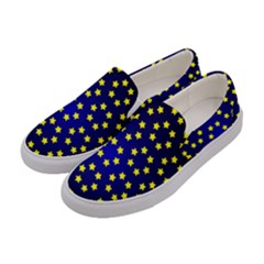 Star Christmas Red Yellow Women s Canvas Slip Ons by Sapixe