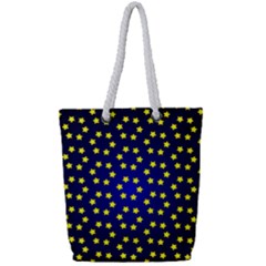 Star Christmas Red Yellow Full Print Rope Handle Tote (small) by Sapixe