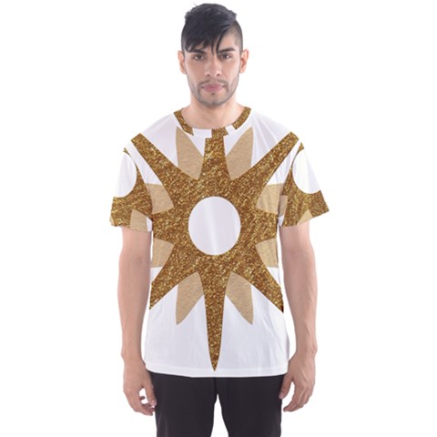 Star Golden Glittering Yellow Rays Men s Sports Mesh Tee by Sapixe