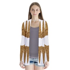 Star Golden Glittering Yellow Rays Drape Collar Cardigan by Sapixe