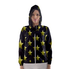 Stars Backgrounds Patterns Shapes Hooded Wind Breaker (Women)