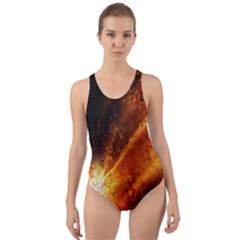 Star Sky Graphic Night Background Cut-out Back One Piece Swimsuit by Sapixe