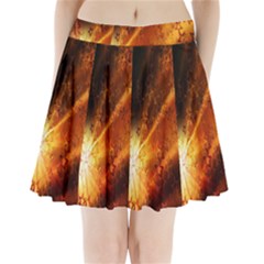 Star Sky Graphic Night Background Pleated Mini Skirt by Sapixe