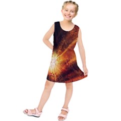 Star Sky Graphic Night Background Kids  Tunic Dress by Sapixe