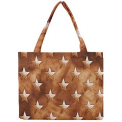 Stars Brown Background Shiny Mini Tote Bag by Sapixe