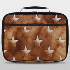 Stars Brown Background Shiny Full Print Lunch Bag